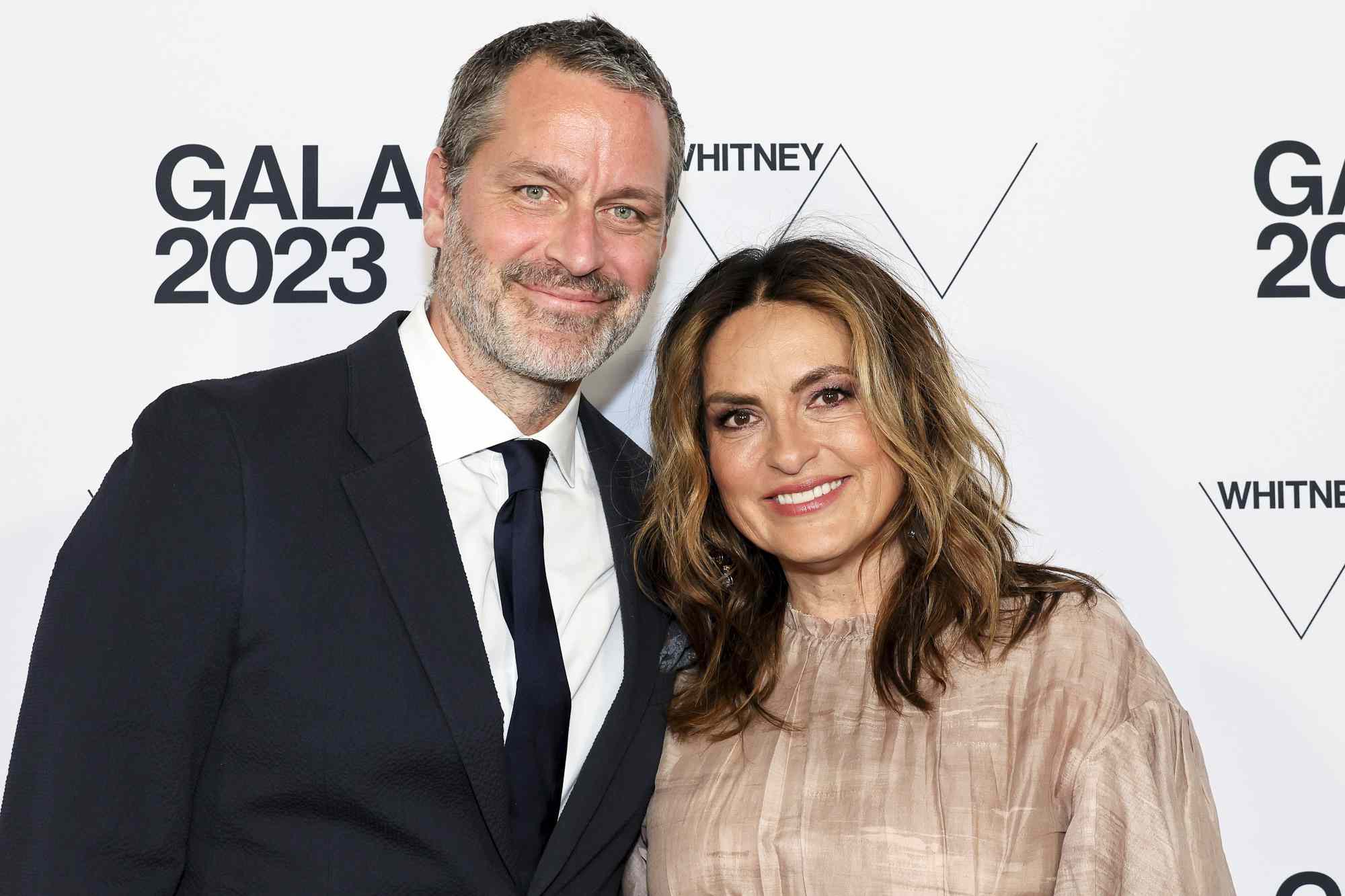 Peter Hermann and Mariska Hargitay attend the 2023 Whitney Gala and Studio Party on May 16, 2023 in New York City.