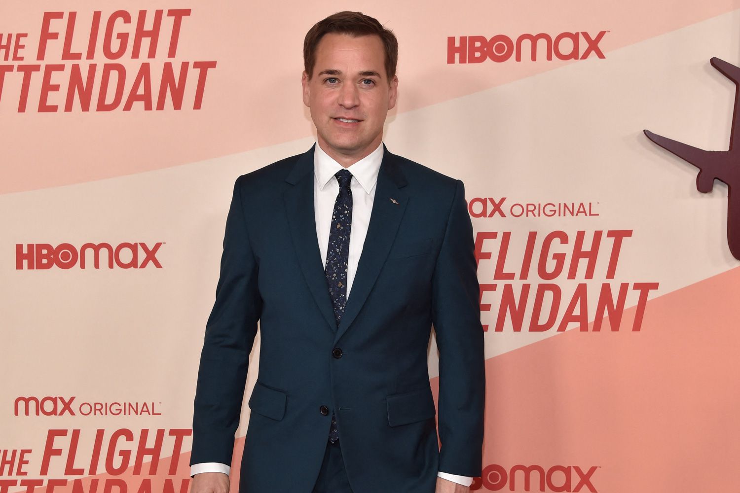 US actor T. R. Knight arrives for HBO's "The Flight Attendant" Season 2 premiere at the Pacific Design Center in West Hollywood.
