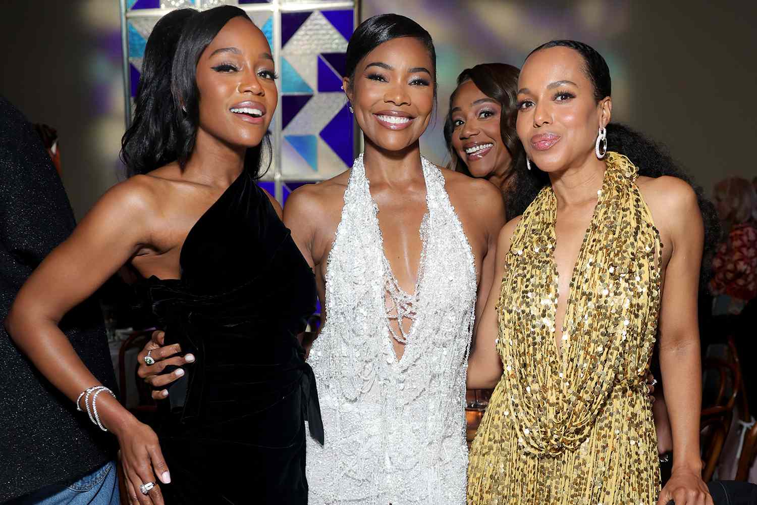 Aja Naomi King, Gabrielle Union, Tiffany Haddish and Kerry Washington attend the Fashion Trust U.S. Awards