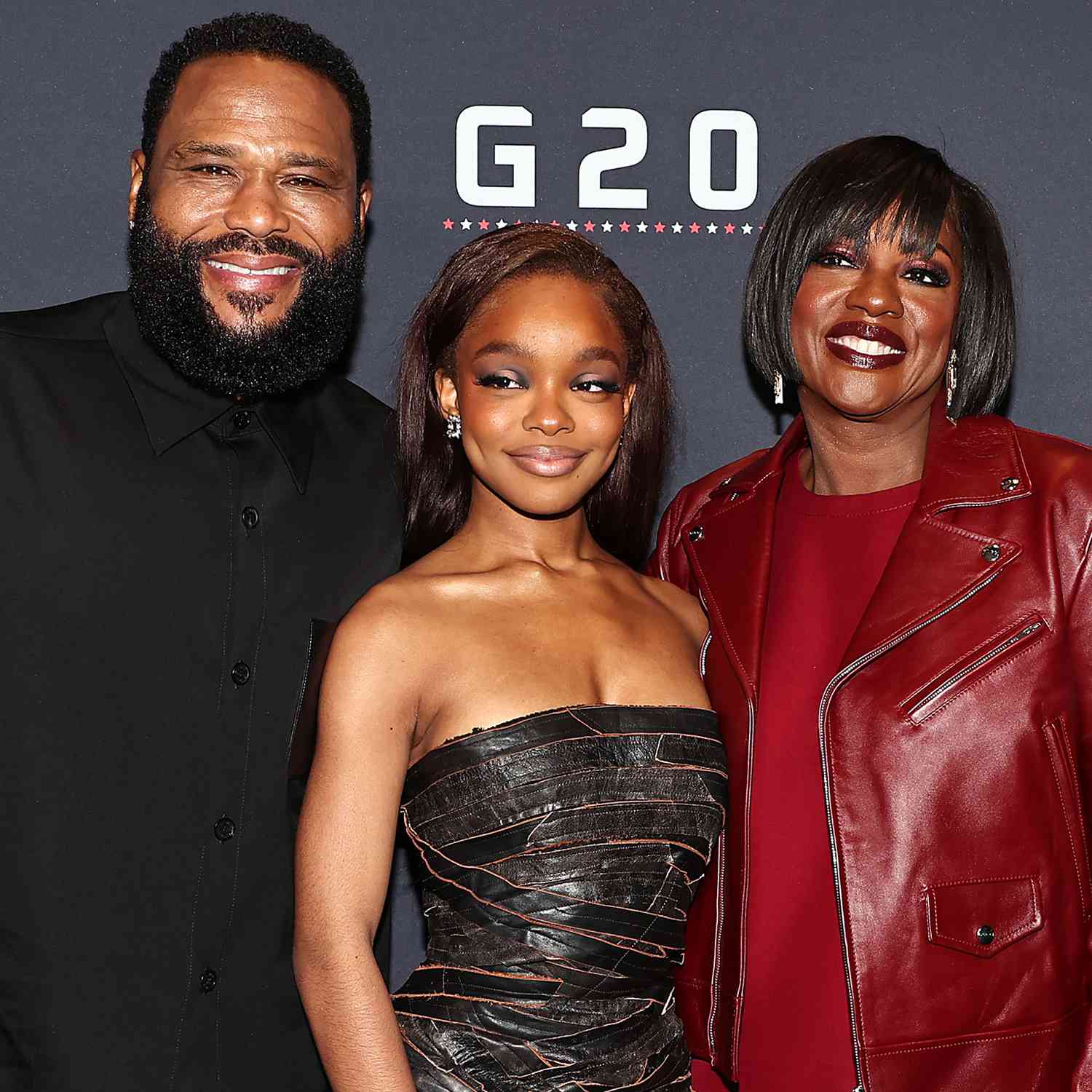 Anthony Anderson, Marsai Martin, and Viola Davis at G20 Takes over Times Square