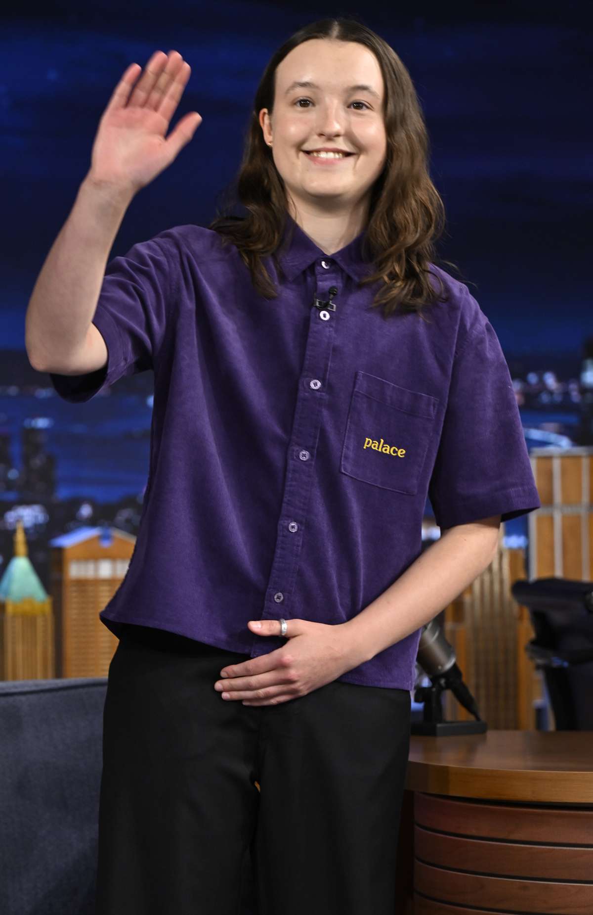 Bella Ramsey arrives on The Tonight Show Starring Jimmy Fallon