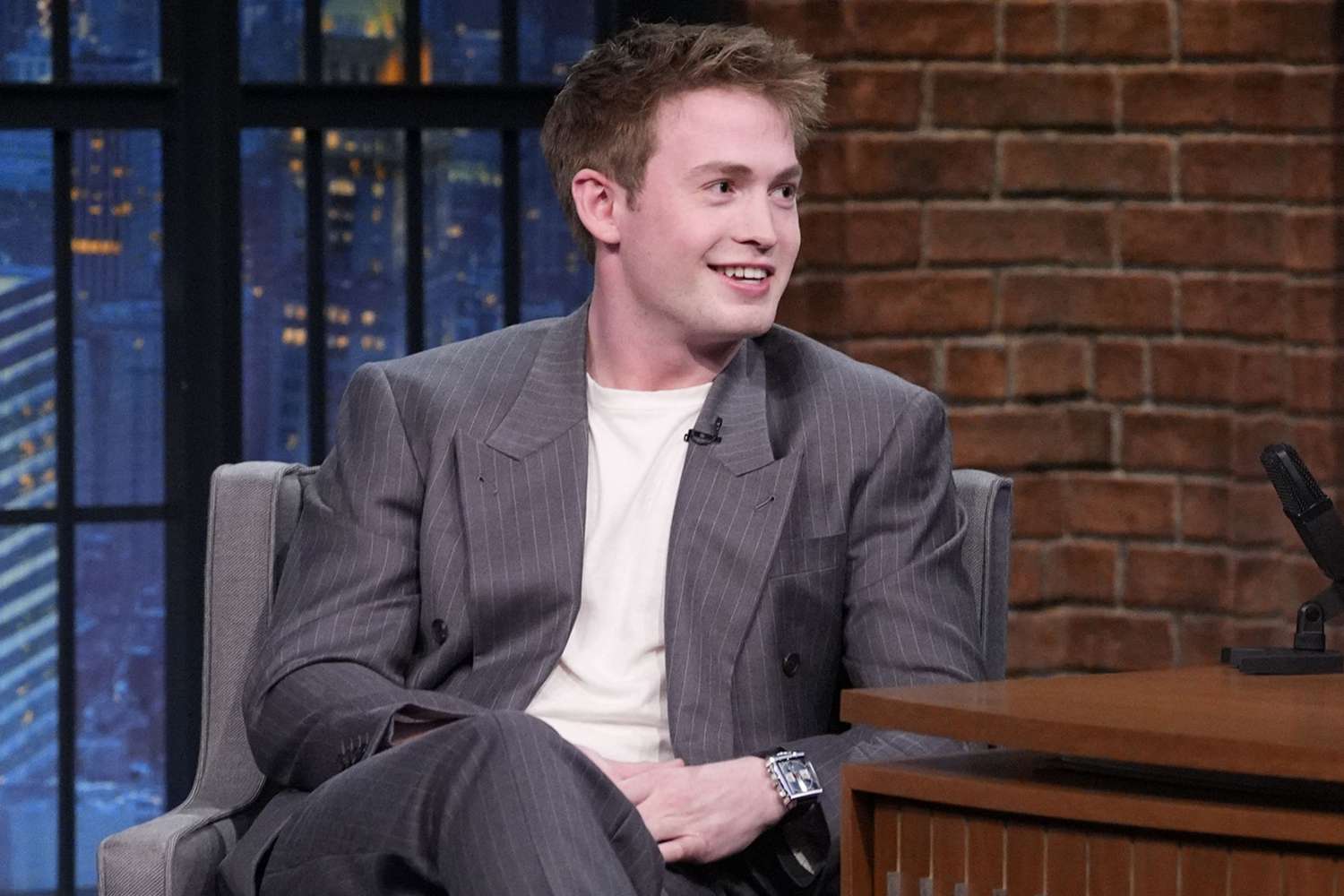 Kit Connor during an interview with host Seth Meyers