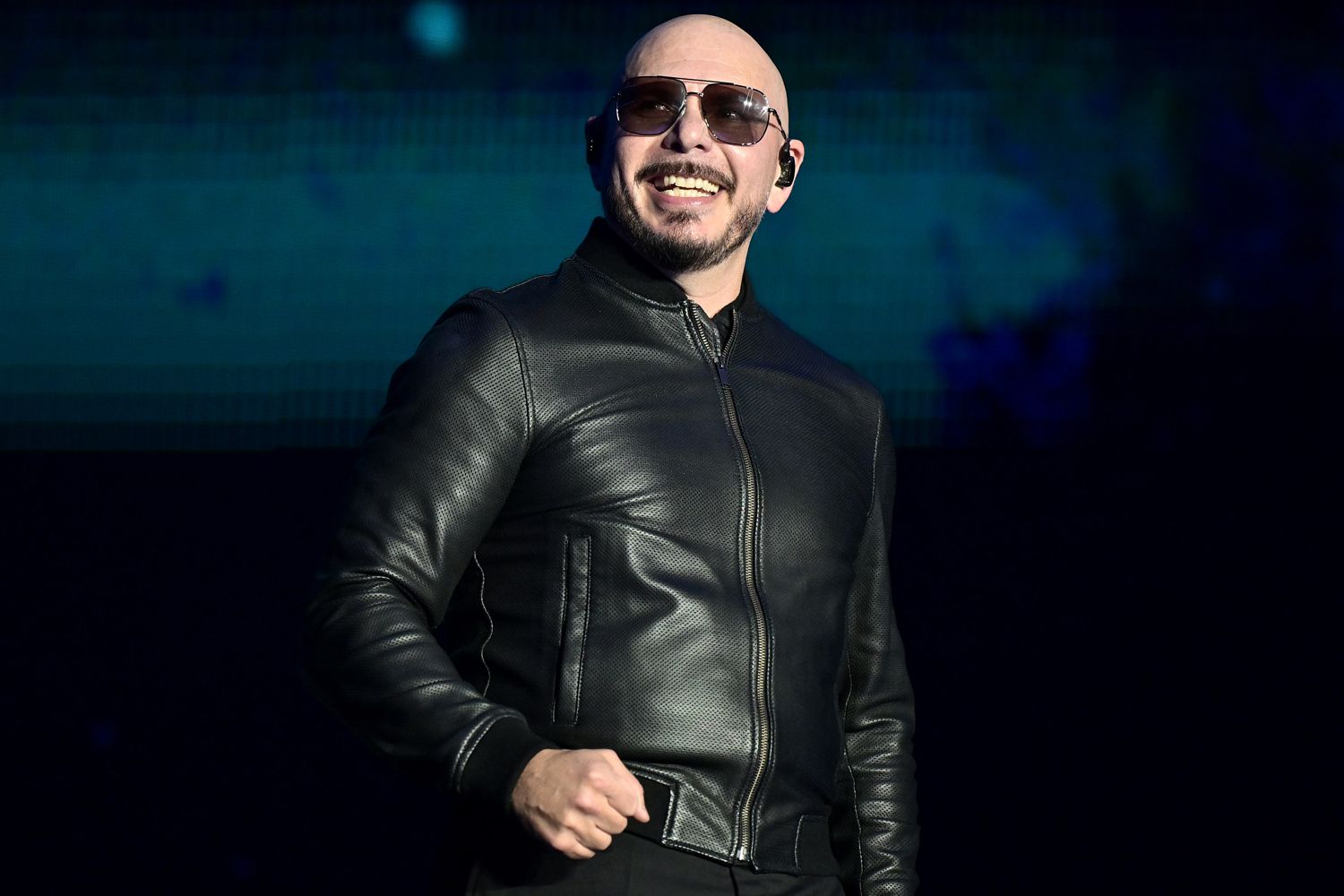 Pitbull performs onstage for the AT&T Block Party during the 2025 NCAA March Madness Music Festival on April 04, 2025 in San Antonio, Texas.