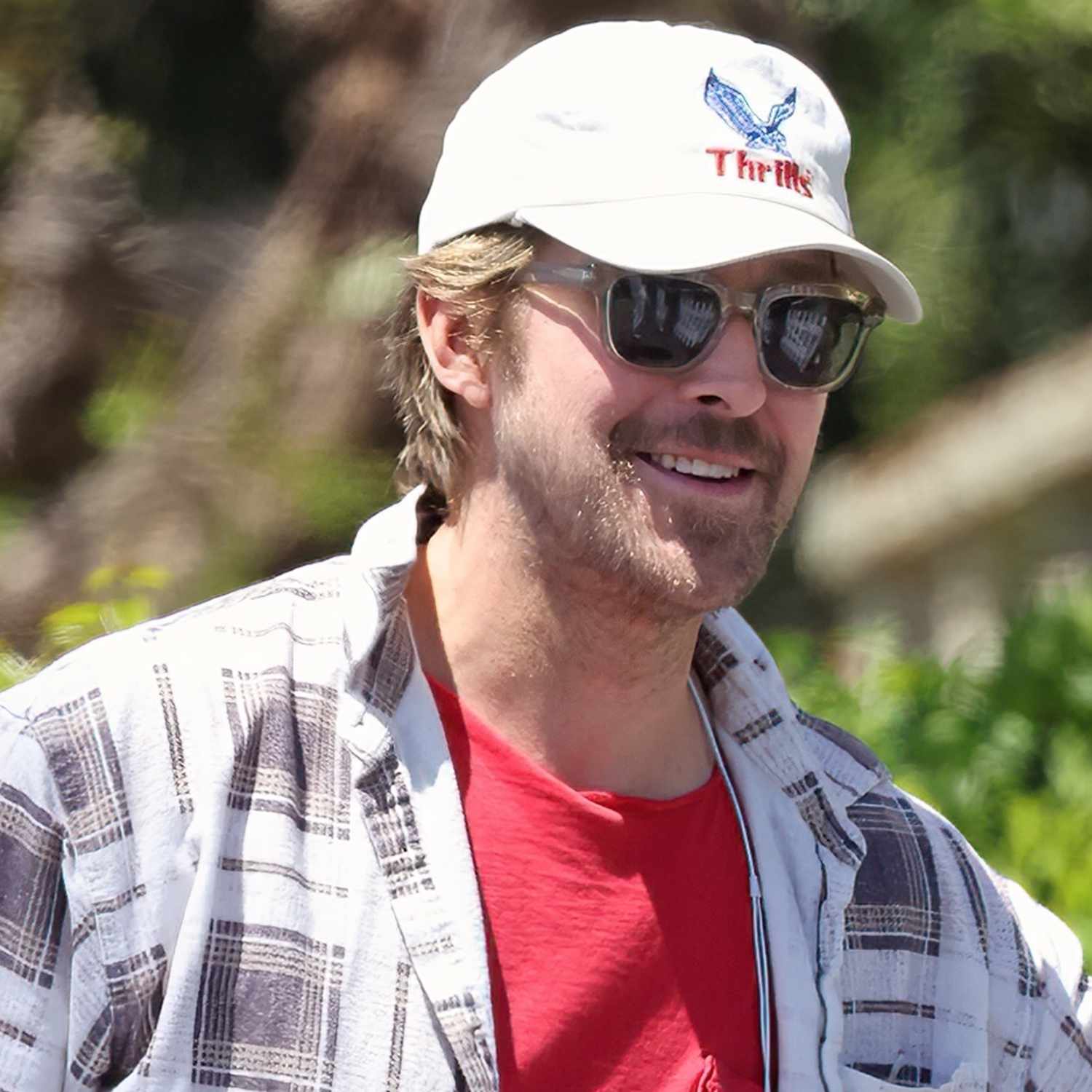 Ryan Gosling joins the Hollywood Mustache trend as the A-List Actor runs errands in Santa Barbara