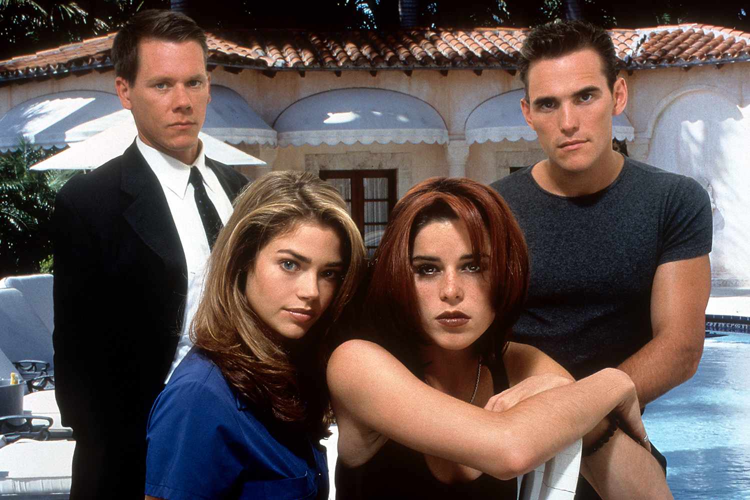 Kevin Bacon, Denise Richards, Neve Campbell and Matt Dillon in publicity portrait for the film 'Wild Things', 1998